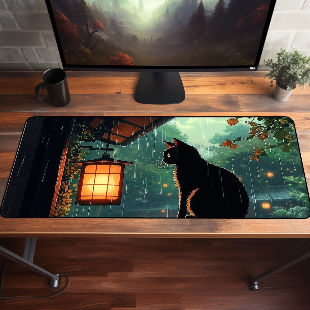 Desk Setup Aesthetic - Tapete de Mesa Anime Fofo Verde