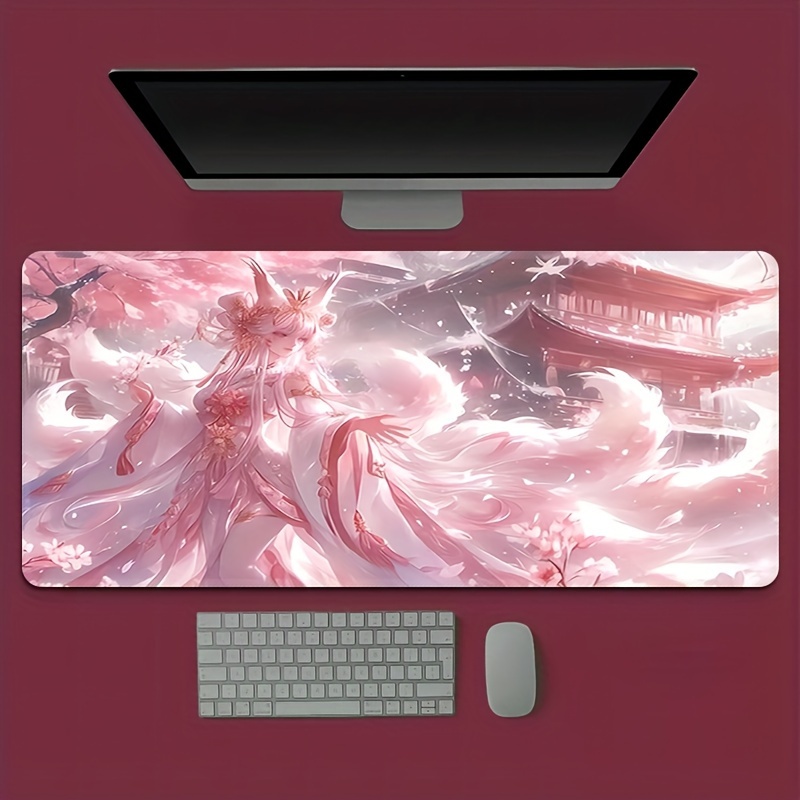 Desk Setup Aesthetic - Tapete de Mesa Anime Menina Raposa,