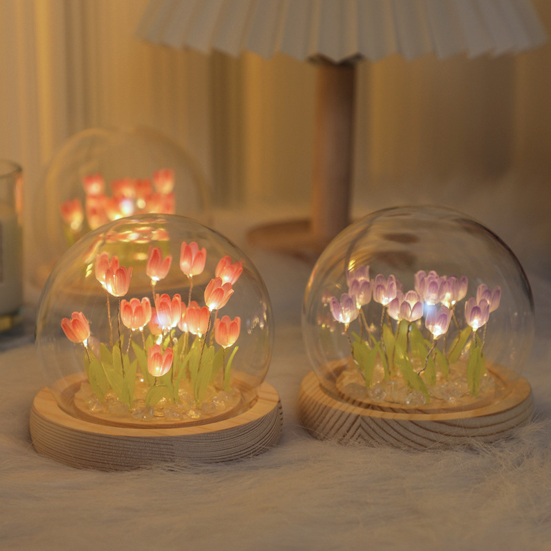 Desk Setup Lamp - Handmade Tulip Night Light, Creative Desktop