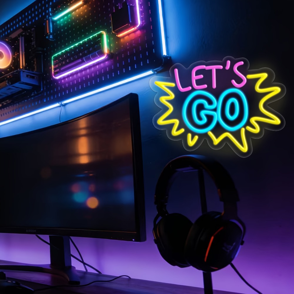 LET'S GO Letreiro Neon LED Mul - Desk Setup Quotes avaliação e preço