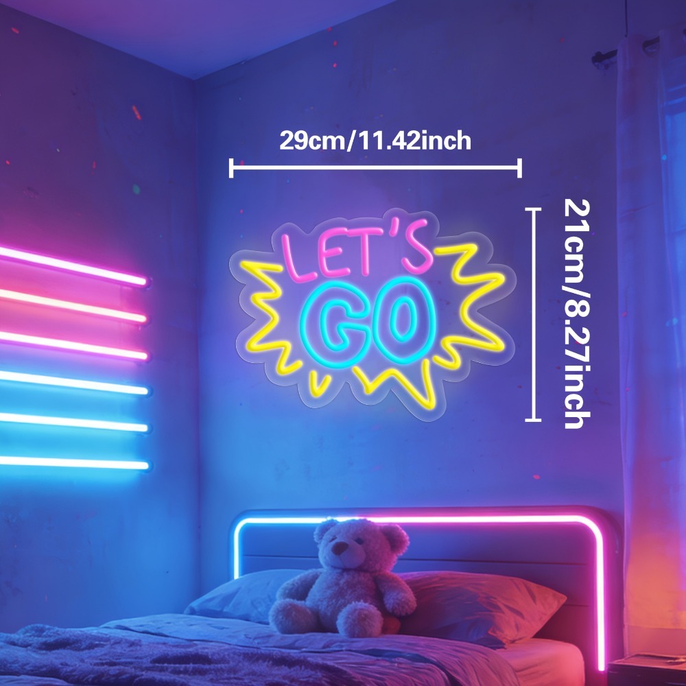 LET'S GO Letreiro Neon LED Mul - Desk Setup Quotes avaliação e preço