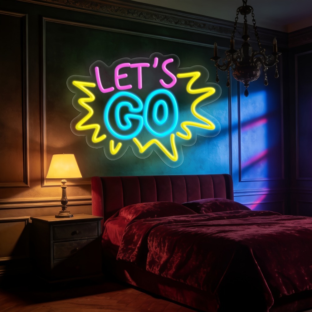 LET'S GO Letreiro Neon LED Mul - Desk Setup Quotes avaliação e preço
