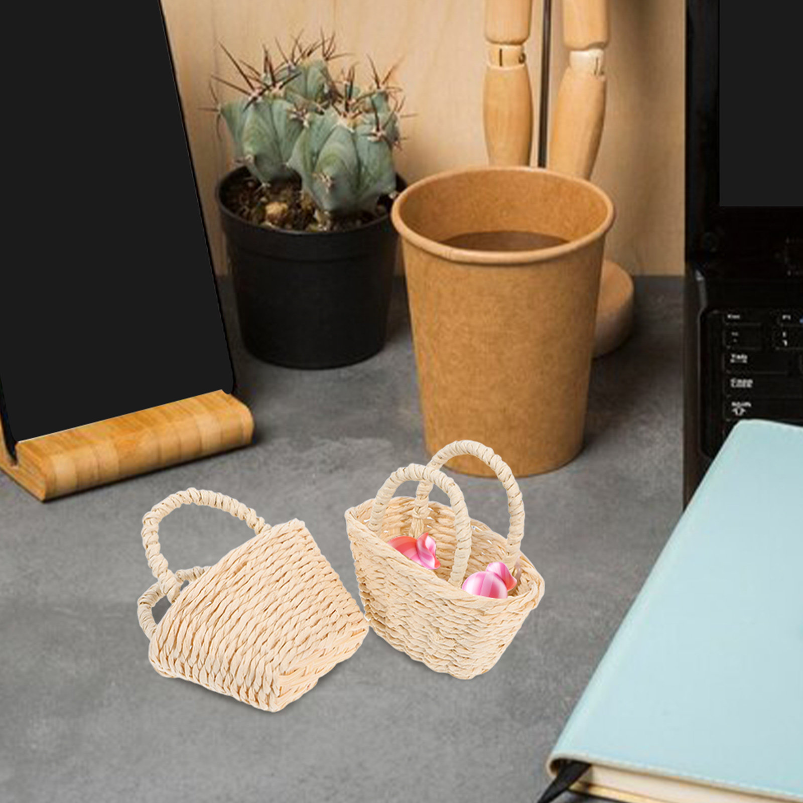 2 Peças de Cestas Pequenas Tra - Desk Setup Diy avaliação e preço