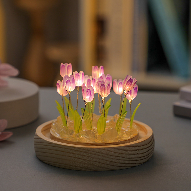Handmade Tulip Night Light, Cr - Desk Setup Lamp avaliação e preço