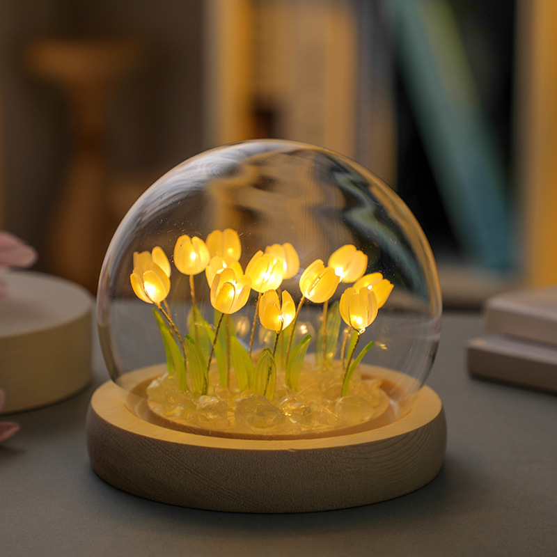 Handmade Tulip Night Light, Cr - Desk Setup Lamp avaliação e preço