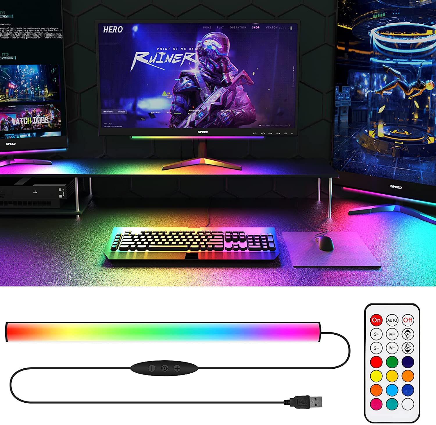 Sob a barra de luz do monitor  - Desk Setup Diy avaliação e preço